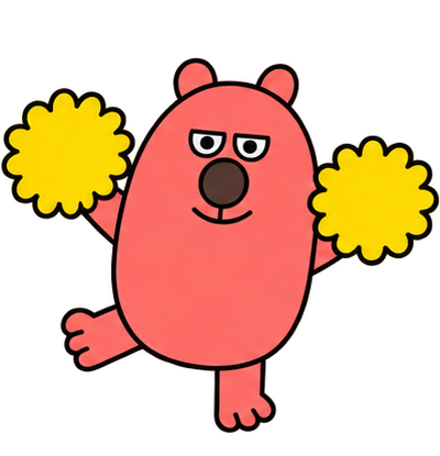 응원하는 곰 캐릭터